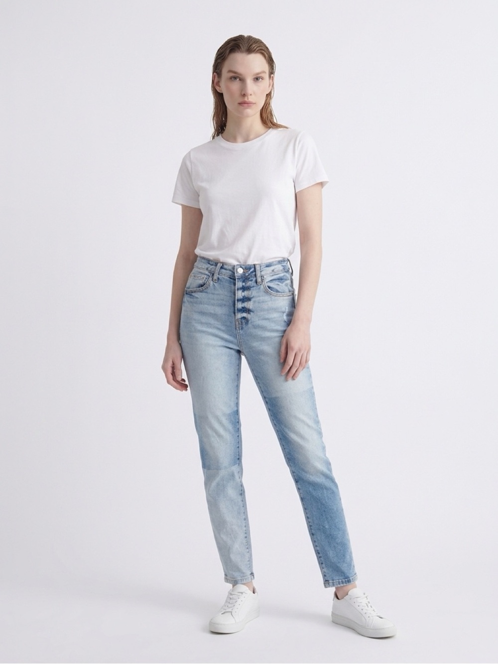 RSQ High-Rise Light Blue Button-Fly Jeans